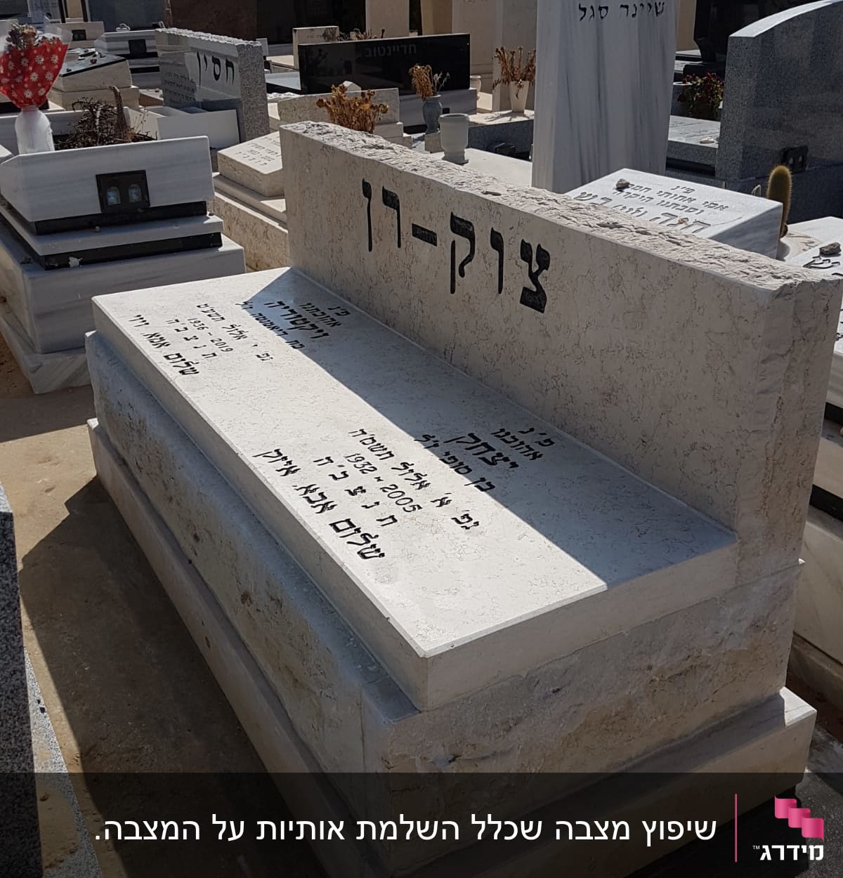 מצבות עם כיתוב בעברית בבית קברות